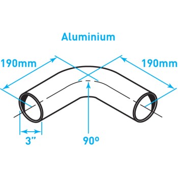 Exhaust Elbow 90º Bend (Short Radius), ​Aluminized Steel - 3"